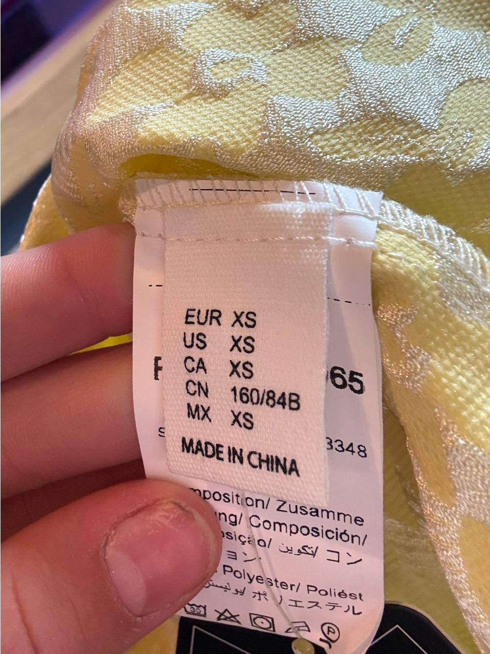 Yellow Jacquard Floral Top - XS